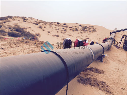 沙漠高温环境应用热缩带项目售后拍摄
